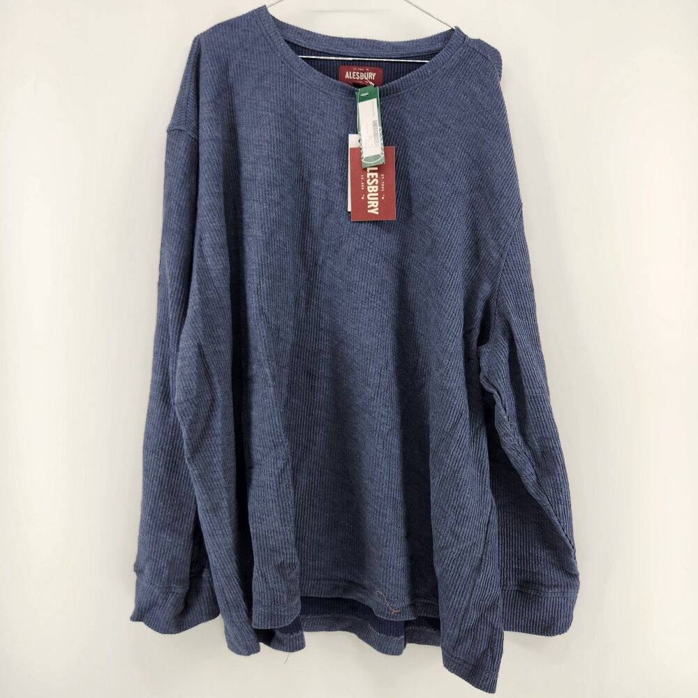 Alesbury Men's 3XL Navy Blue Mini Rib Waffle Crewneck‎ Sweater NWT